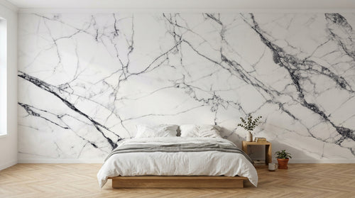 Design C0126 — Papier peint Marbre Blanc Classique - Collection 1 — Novomur