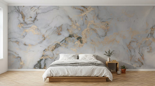 Design C0429 — Papier peint Marbre Blanc Classique - Collection 2 — Novomur