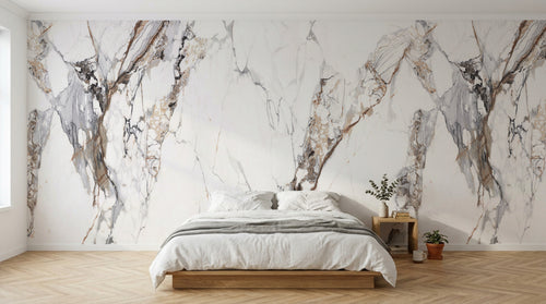 Design C0691 — Papier peint Marbre Blanc Classique - Collection 2 — Novomur