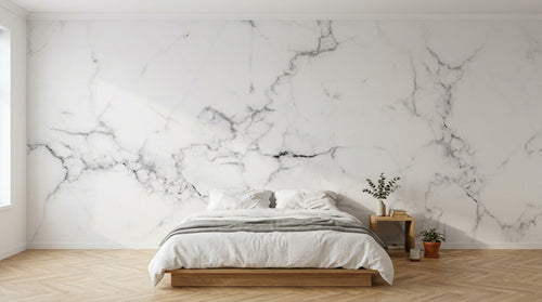 Design C0777 — Papier peint Marbre Blanc Classique - Collection 1 — Novomur