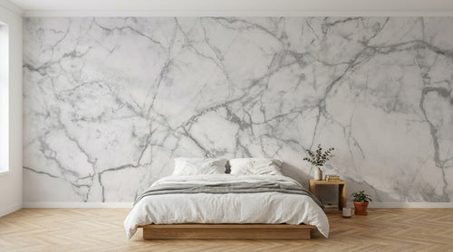 Design C0841 — Papier peint Marbre Blanc Classique - Collection 1 — Novomur
