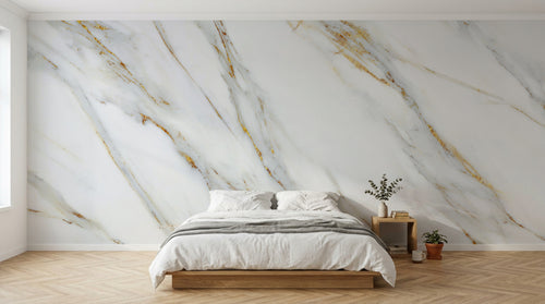 Design D0158 — Papier peint Marbre Blanc Classique - Collection 2 — Novomur