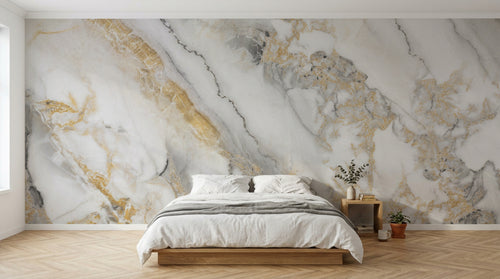 Design D0312 — Papier peint Marbre Blanc Classique - Collection 2 — Novomur