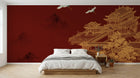 Design D0822 — Papier peint Asie Encre Noire Pagode — Novomur