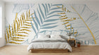 Design D0837 — Papier peint Palmier Tropical Doré Luxe - Collection 1 — Novomur