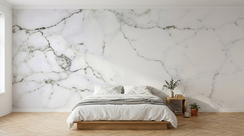 Design D0987 — Papier peint Marbre Blanc Classique - Collection 2 — Novomur