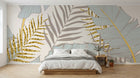 Design E0601 — Papier peint Palmier Tropical Doré Luxe - Collection 1 — Novomur