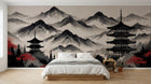 Design F0171 — Papier peint Asie Encre Noire Pagode — Novomur
