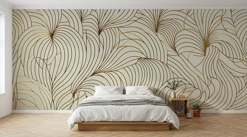 Design F0496 — Papier peint Art Abstrait Vagues et Lignes — Novomur