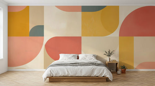 Design F0842 — Papier peint Art Abstrait Bauhaus Coloré - Collection 1 — Novomur