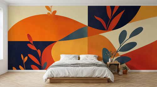 Design F0988 — Papier peint Botanique Feuilles Dorées — Novomur