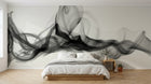 Design L0370 — Papier peint Fumee noire tourbillonnante abstrait — Novomur