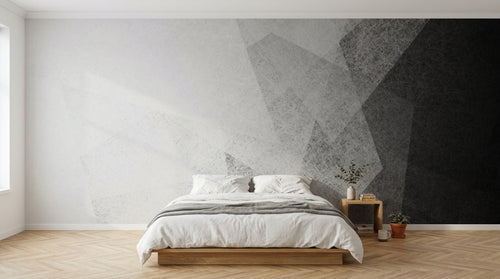 Design L0378 — Papier peint Triangles abstraits gris noir grunge — Novomur