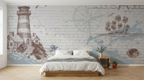 Design L0394 — Papier peint Brique Blanche — Novomur
