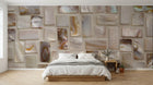 Design L0724 — Papier peint Mosaique nacre rose et beige — Novomur