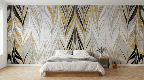 Design SD0157 — Papier peint Marbre Noir et Or Luxe - Collection 2 — Novomur