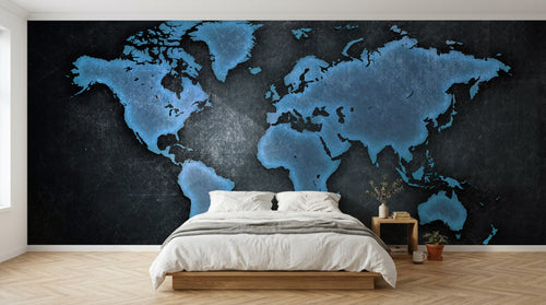 Design SK0525 — Papier peint Carte du Monde — Novomur