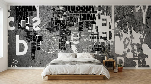 Design SK0765 — Papier peint Carte du Monde — Novomur