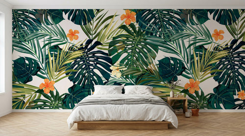 Design SK0856 — Papier peint Palmier Tropical Pop Art Vif — Novomur