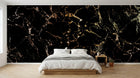 Design SL0034 — Papier peint Marbre noir veines dorees — Novomur