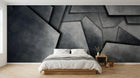 Design SL0098 — Papier peint Plaques metal fissures gris industriel — Novomur