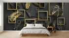 Design SL0154 — Papier peint Art Déco Éventails et Or - Collection 1 — Novomur