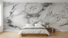 Design SL0190 — Papier peint Marbre Carrara blanc veines grises — Novomur