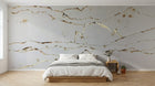 Design SL0268 — Papier peint Lignes ondulantes marron dore minimaliste — Novomur