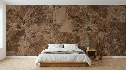 Design SL0383 — Papier peint Marbre Emperador marron veines — Novomur