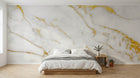 Design SL0587 — Papier peint Marbre blanc veines dorees Calacatta or — Novomur