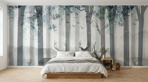 Design SL0588 — Papier peint Forêt Pins et Sapins - Collection 1 — Novomur