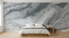 Design SL0612 — Papier peint Marbre gris veines fluides naturelles — Novomur