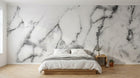 Design SL0823 — Papier peint Marbre Carrara blanc veines douces — Novomur
