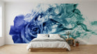 Design ZX0540 — Papier peint Rose bleue fumee tourbillon abstrait — Novomur