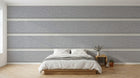 Design ZX0592 — Papier peint Bandes horizontales blanches gris texturees — Novomur