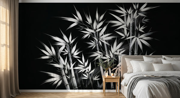 variant:A0013 | chambre_03_romantic — Foret Equatoriale Noir — papier peint Novomur