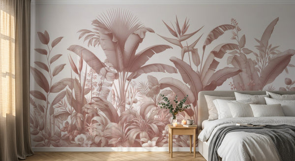 variant:A0032 | chambre_03_romantic — Palmes Douces Rose Poudre — papier peint Novomur