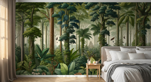 Design A0054 — Papier peint Jungle Tropicale Dense Aquarelle — Novomur