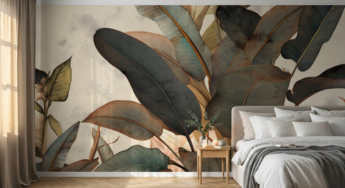 Design A0061 — Papier peint Palmier Tropical Vert - Collection 1 — Novomur