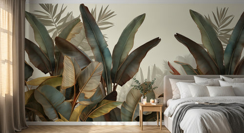 Design A0066 — Papier peint Palmier Tropical Vert - Collection 1 — Novomur