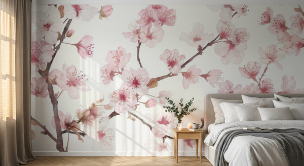 variant:A0080 | chambre_03_romantic已做 — Jardin Sauvage Beige — papier peint Novomur