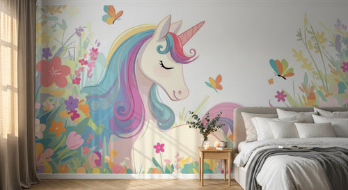 Design A0108 — Papier peint Licorne Enfant — Novomur