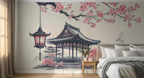 Design A0112 — Papier peint Cerisier Rose — Novomur