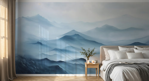 Papier peint Paysage Oriental Gris Perle - Sur mesure - Design A0120