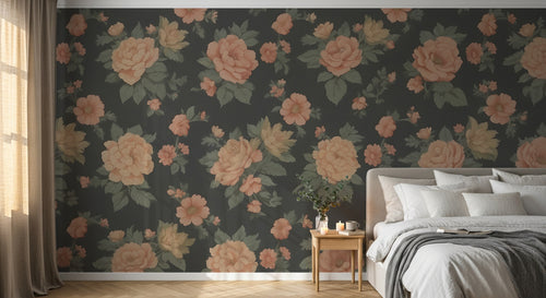 Design A0146 — Papier peint Floral Pivoines et Roses - Collection 2 — Novomur