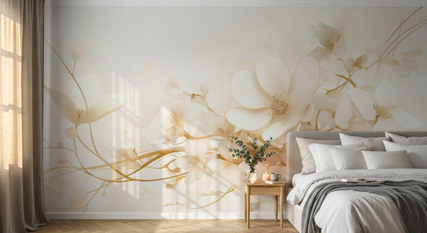 variant:A0150 | chambre_03_romantic已做 — Champ de Fleurs Ivoire — papier peint Novomur