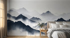 Design A0157 — Papier peint Asie Encre Noire Montagne — Novomur