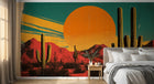 Design A0175 — Papier peint Paysage Désert et Cactus — Novomur