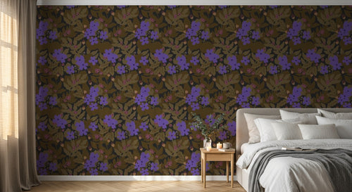 Papier peint Liberty Floral Anthracite - Sur mesure - Design A0243
