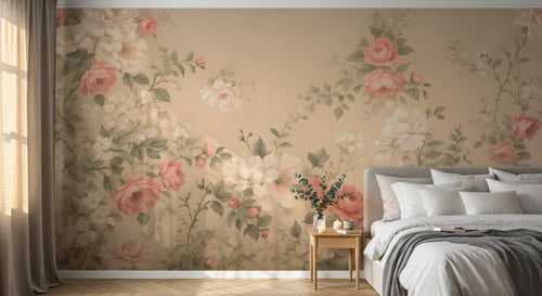 Design A0250 — Papier peint Floral Pivoines et Roses - Collection 2 — Novomur